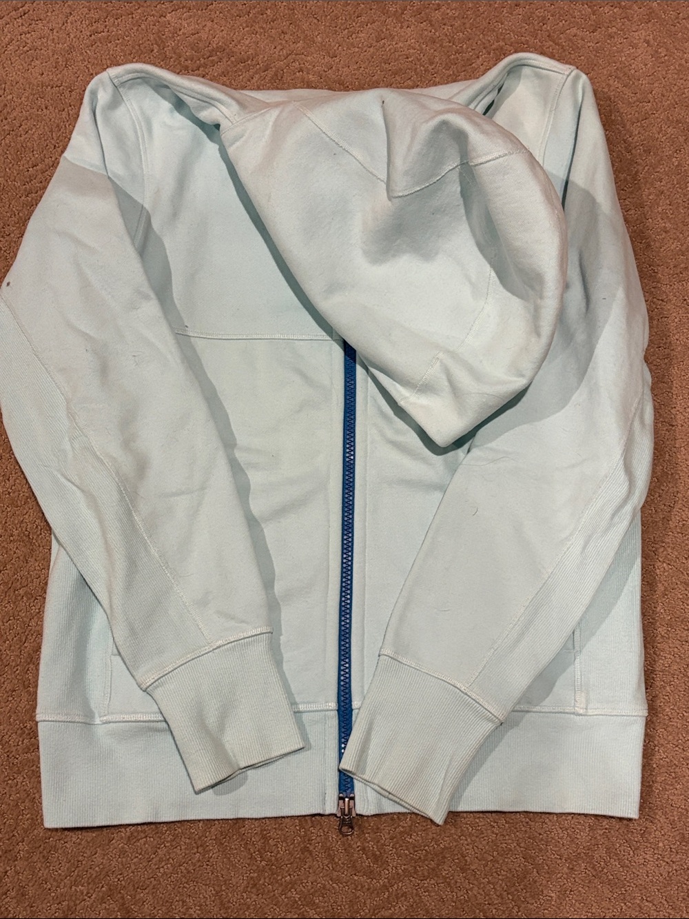 Men’s Lululemon Light Blue Full-Zip Hoodie with Blue Zipper